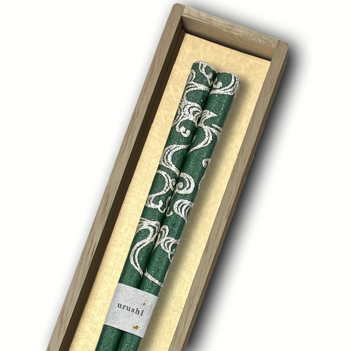 Hashimoto Kosaku Lacquerware Shop Silver Wave Wajima Lacquer Chopsticks, Dry Lacquer Finish, in Paulownia Wood Box, 22.5cm, Made in Japan, Natural Lac
