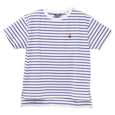 Moomin Little My Embroidered Striped T-Shirt White X Blue