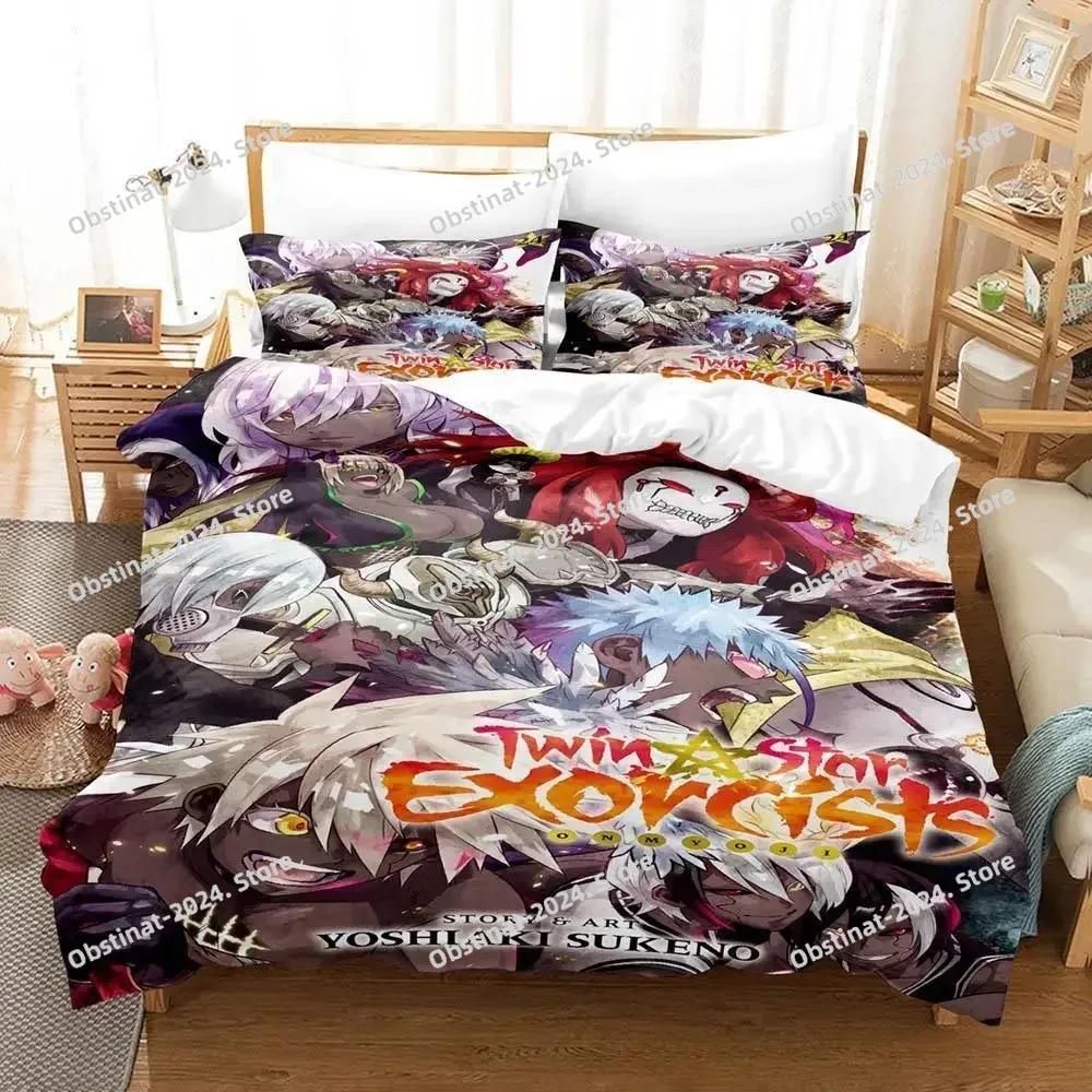 Home Textiles Twin Star Exorcists Bedding Set Cartoon Anime three-piece set Adult Kid Bedroom Duvet cover Sets 3D Kawaii Girl