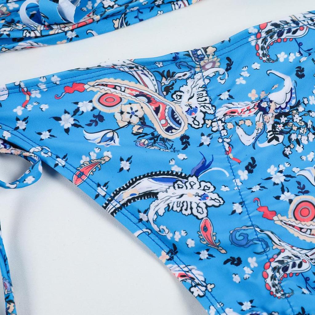 2024 Lace-up Backless Women's Swimsuit - European & American Style Lace Splicing Bikini