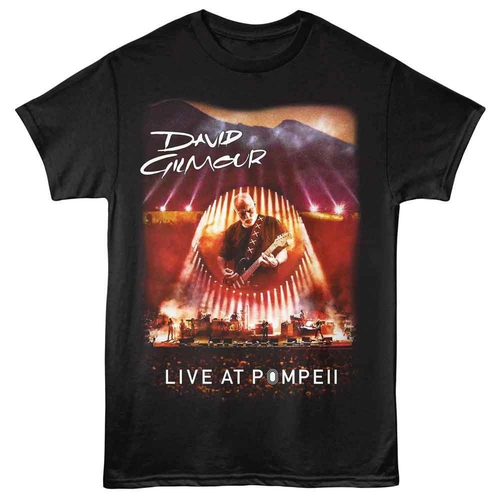 David Gilmour - Live At Pompeii - Trykk foran Voksen Ensfarvet T-skjorte - Svart