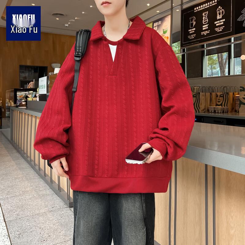 

Мужской свитшот большого размера свободного кроя, двухслойный 7XL