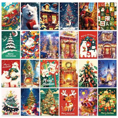 50 Christmas Eve Wall Cards - Diy Bedroom/Living Room Atmosphere Background Decorations Message Cards