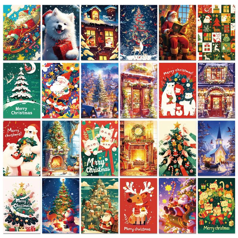 

50 Christmas Eve Wall Cards - Diy Bedroom/Living Room Atmosphere Background Decorations Message Cards