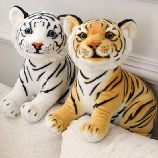 Plush Toy Rich Facial Complexion Elastic Texture Bright Color Tiger Cuddle Baby Plush Toy for Children