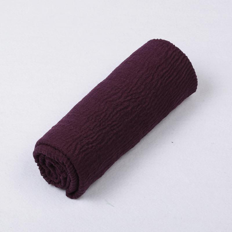 180*90cm Women Muslim Crinkle Hijab Scarf Femme Musulman Cotton Linen Solid Headscarf Islamic Hijab Shawls and Wraps