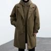 Men's Spring and Autumn Plus Size Solid Color Simple Coat Youth Medium-length Hooded Windbreaker