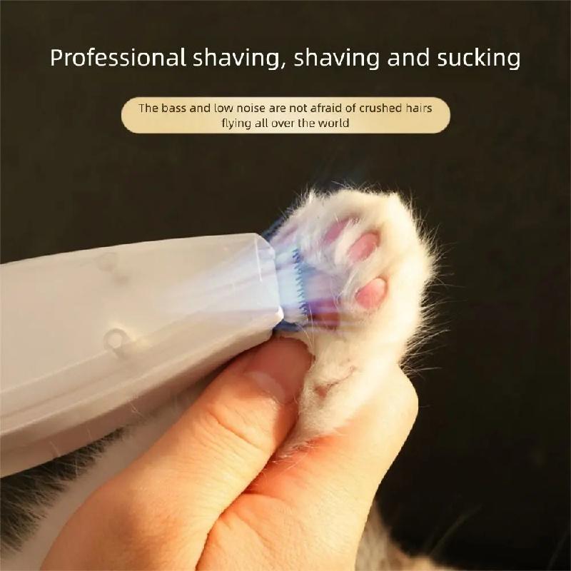 Rechargeable USB Electric Dog Groomer 2-in-1 Hair Suction Pet Shaver Low Noise Dog Paw Trimmer Cat Ear Trimmer