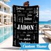 Custom Name Butterfly Art Beach Towel Microfiber Beach Towel, Lightweight and Quick-Dry, for Summer Travel, Swimming Pool Gift