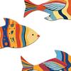 3 Pezzi Pesci in Legno Decorazione Murale Nautica, Arte Murale Pesce Rustico Estivo, Tema Costiero Oceanico Ornamenti da Appendere Vintage per Casa, Casa sul Lago, Bagno