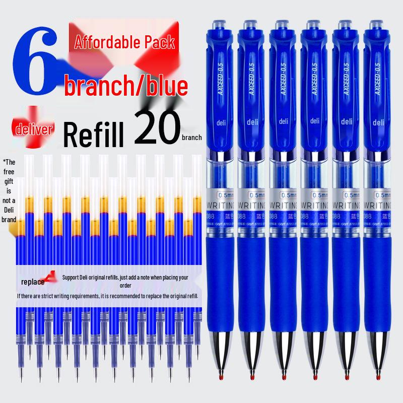Deli Studenten Gelstift: Schnelltrocknende 0,5 mm Rundspitze, Hohe Kapazität, Ideal für Prüfungen
