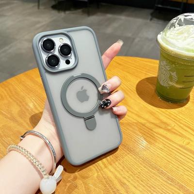 Applicable To Apple 17promax Mobile Phone Case 16 Bracket Matte Magnetic Suction IPhone 14 with Lens Film 15 Protective Cover