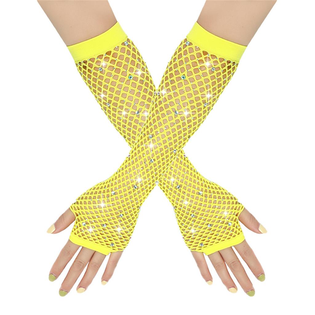 Fishnet Gloves Nightclub Dancing Gloves Party Accessory Half Finger Fishnet Gloves Hollow Wrist Gloves