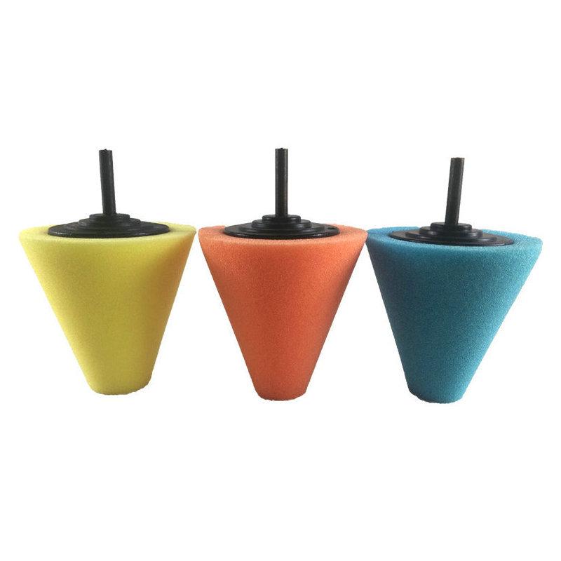 Tapered Car Detailing Kit: Polishing Wheel & Spherical Sponge Pads