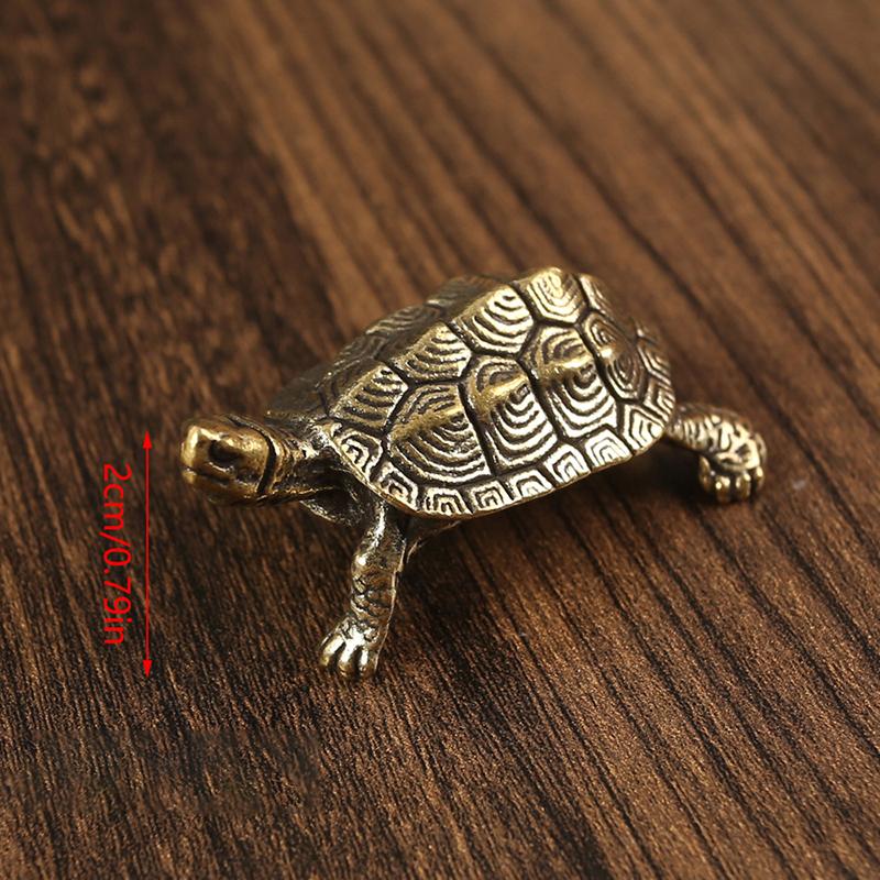 Schildkrötenstatue aus reinem Kupfer, Vintage-Schildkrötenfiguren aus Messing, für den Schreibtisch, Feng Shui-Ornament, Miniaturen, antikes Teehaustier, Basteln, Geschenke