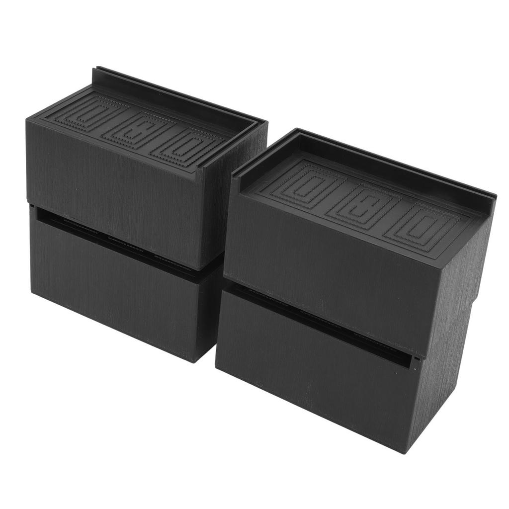 4pcs Furniture Riser Black Enlarged Widened Rectangle Rubber 3in Furniture Leg Mat for Home