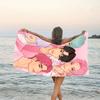 1pc KPop Demon Hunters SAJA BOYS1 Beach Towel, Beach and Seaside Swimming Pool Equipment, Fashion Pattern, Rectangular, Travel Essentials