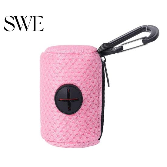Lightweight Pet Waste Bag Holder Dispenser Zipper Closing Crossed Drawers with Hanging Fashionable Poop Hook Trendy Convenient Dog Pickup Solution