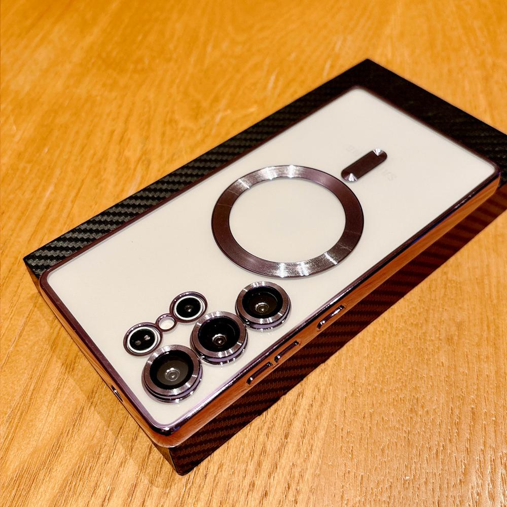 KEYSION Magnetic Plating Transparent Case for MagSafe for Samsung Galaxy S26 Ultra 5G S26+ Shockproof Lens Protector Phone Cover