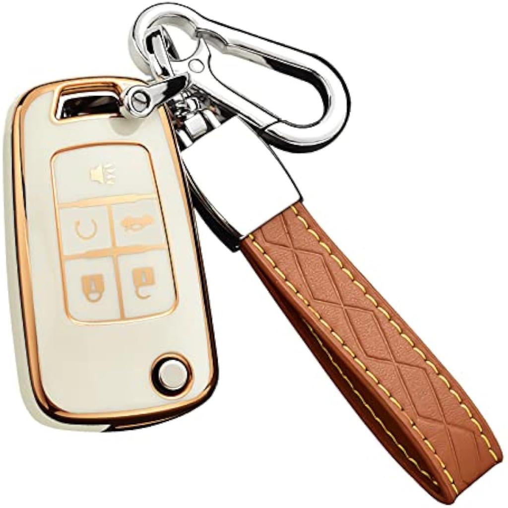 Do etui na kluczyk do Chevroleta z brelokiem, etui na kluczyk z TPU Premium z pełną ochroną do Chevroleta Equinox Camaro Cruze Malibu Sonic Buick Terrain