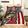 Pike Fish Bedding Striped Bass Big Pattern Hunting And Fishing Themed Duvet Cover For Kids Boys BedRoom Decorations For Teens