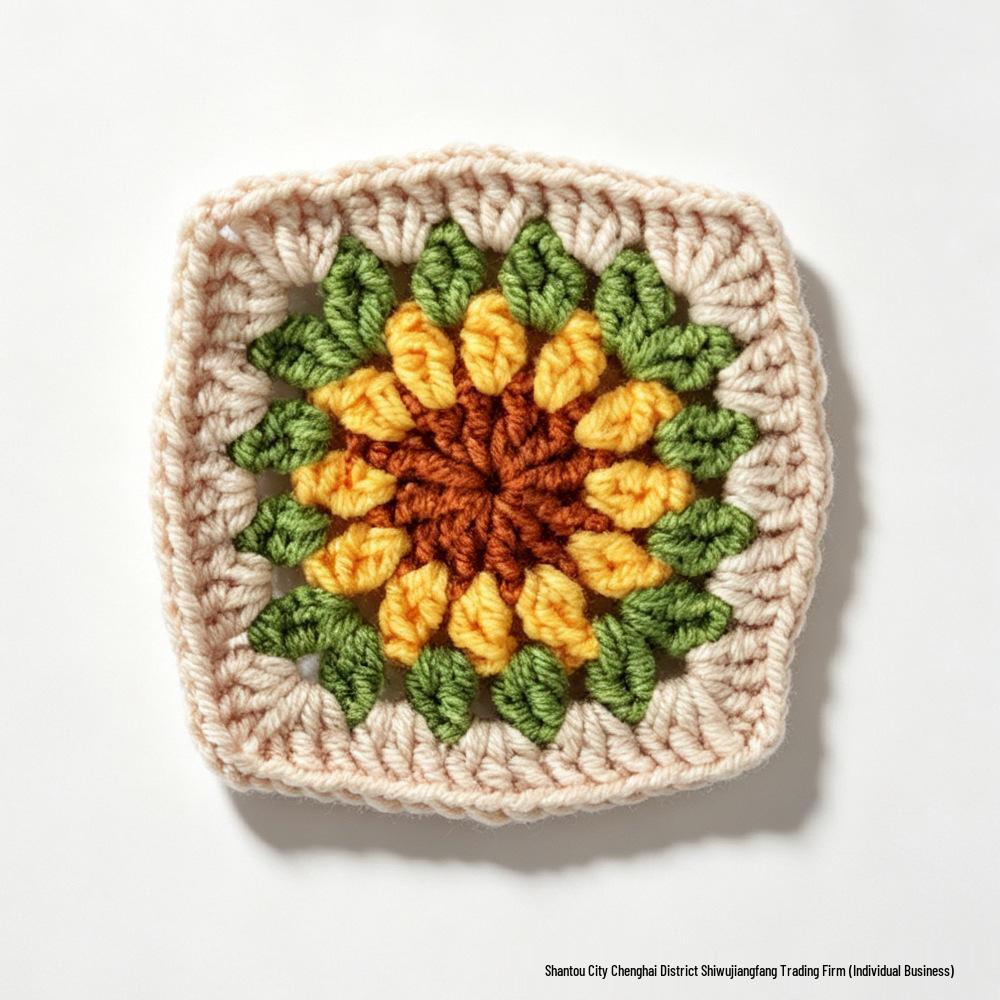 Handmade Wool Knitted Cartoon Christmas Coaster Set - Insulated and Festive