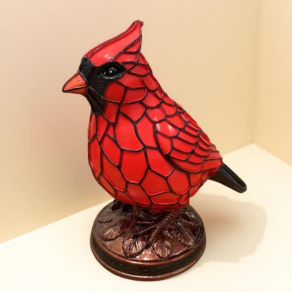 Bird Lamps Red Bird Night Light Ornaments Soft Light Eye Protection Creative Animal Table Lamp For Study Bedside Table Decor