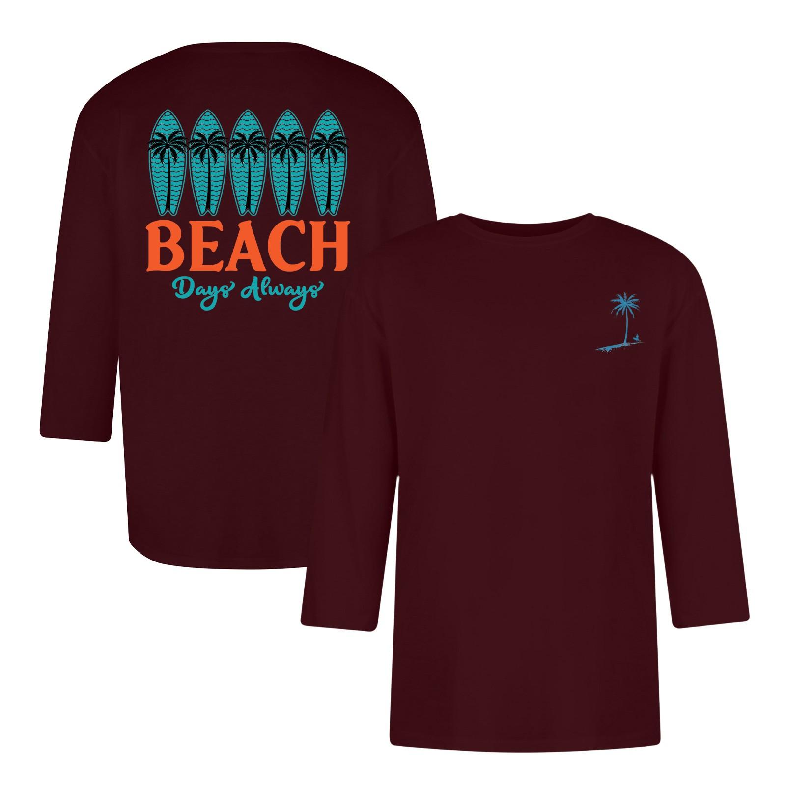 

Мужская повседневная и модная футболка с принтованным воротником и рукавами три четверти XL винный