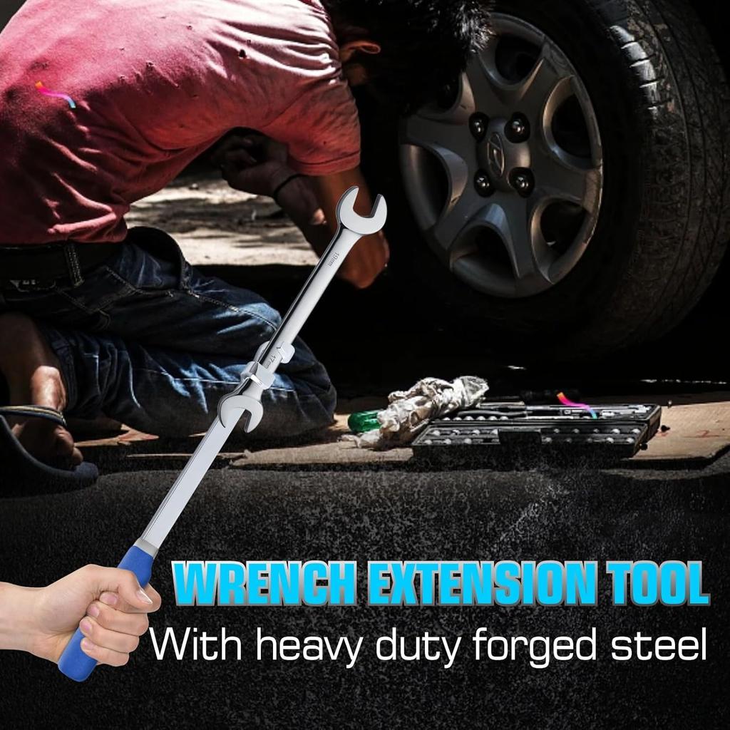Wrench Extender Tool Bar,Torque Adaptor Wrench Extension,Extra-Long 15 Inch Wrench Extension for Maximum Leverage,Ideal for Mechanics,DIYers,Garage