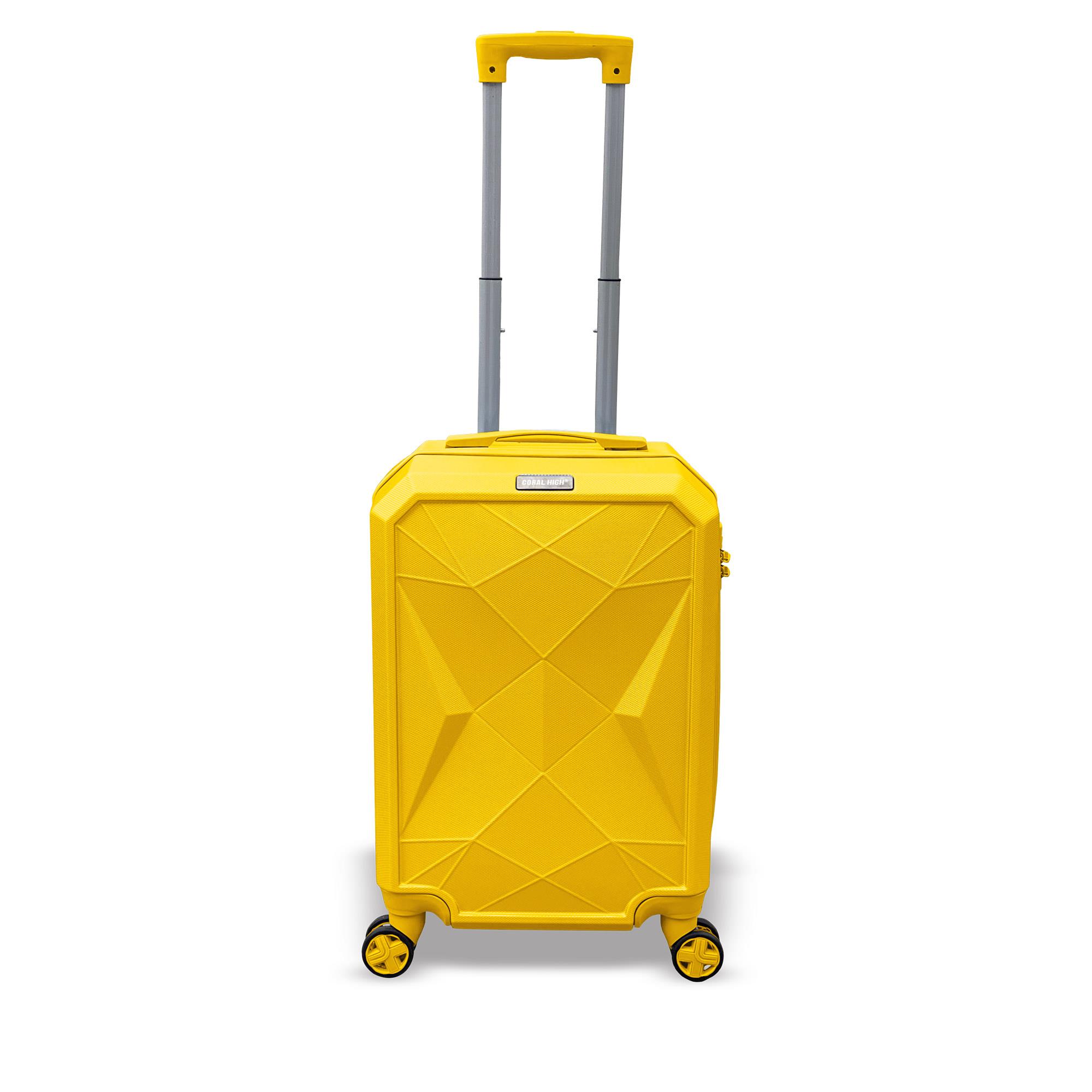 

Coral High Diamond ABS Yellow Small Size Suitcase 16626