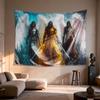 Armored angels with swords Digital printing polyester wall tapestry suitable for use in living rooms bedrooms offices bars party