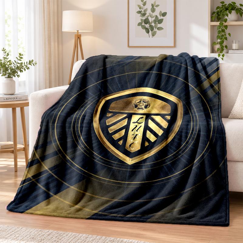 Leeds United Printed Flannel Blanket Warm Comfort Bed Throw For Indoor Home Decoration