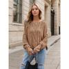 Women's Round Neck Twisted Rope Fried Dough Twists Loose Knit