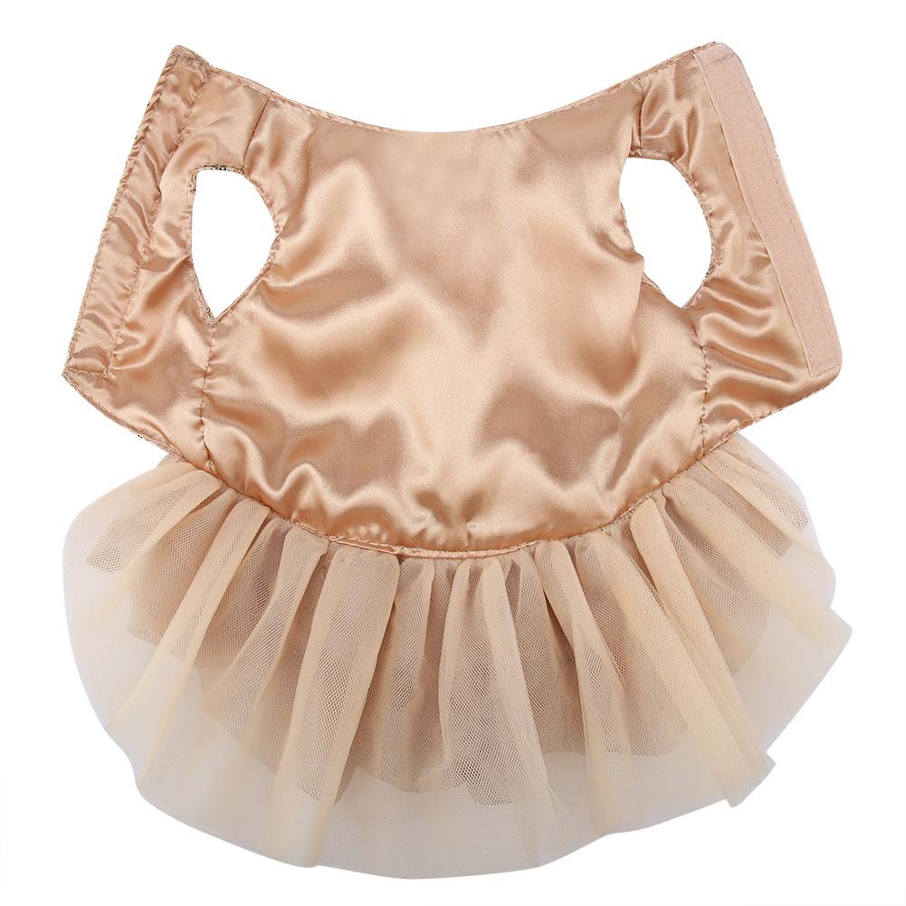 Summer Pet Cloth Small Dog Dress Puppy Sequined Princess Bubble Skirt Wedding Costume (Gold M)