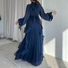 2026 Europäisches & Amerikanisches Damen-Neues Mode-Satin-Langarmkleid - Sexy Hüftbetontes Rundhals-Design