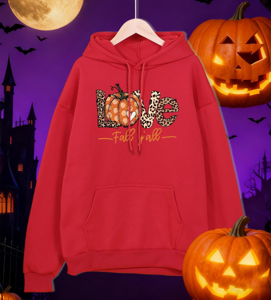 Love Happy Halloween Print Male Hoodie Casual Oversized Streetwear Pocket Fleece Hoody Hip Hop Multicolor Mens Pullover