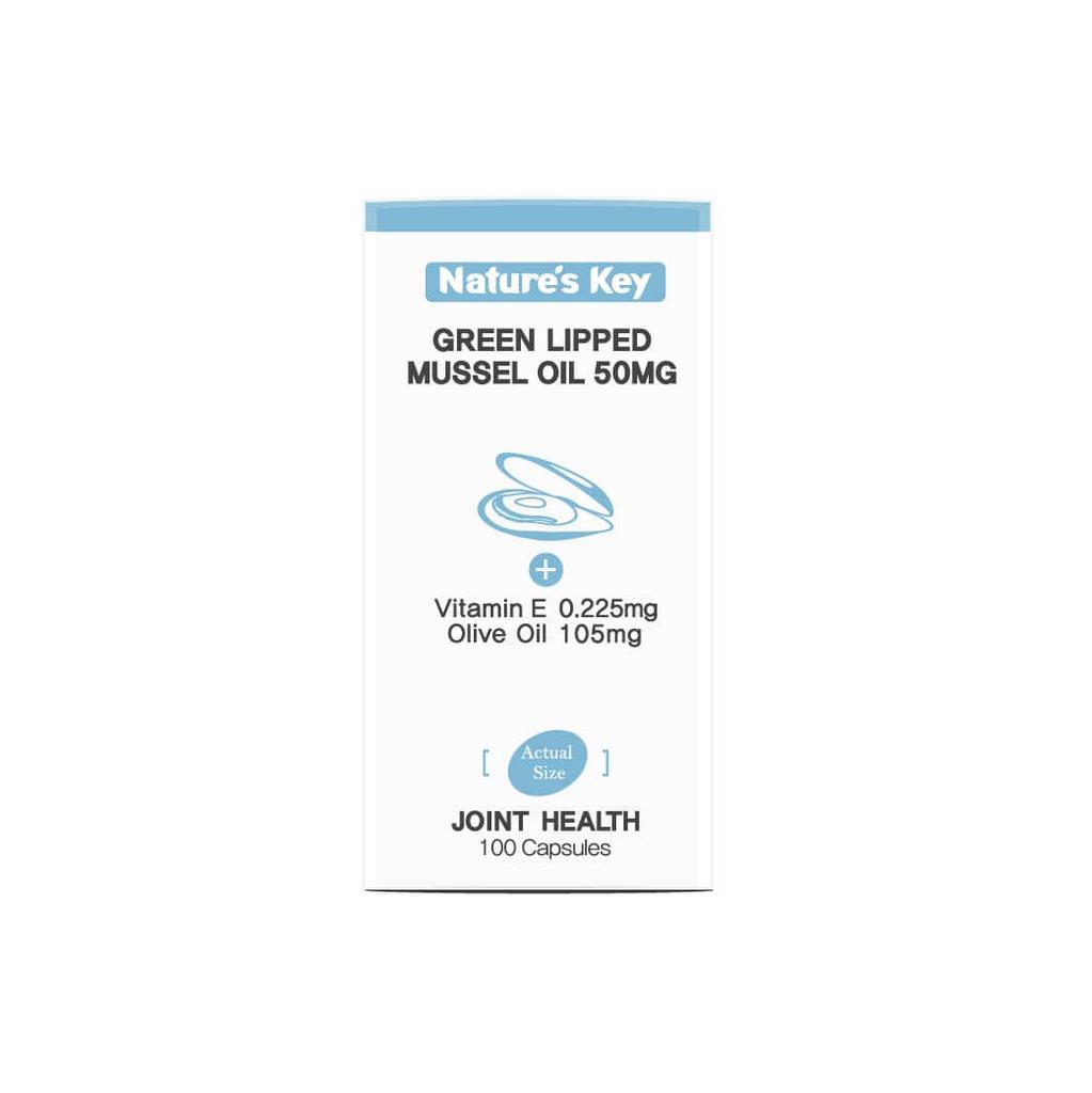 Nature's Key Green Lipped Mussel 50mg 100 Capsules For Cat