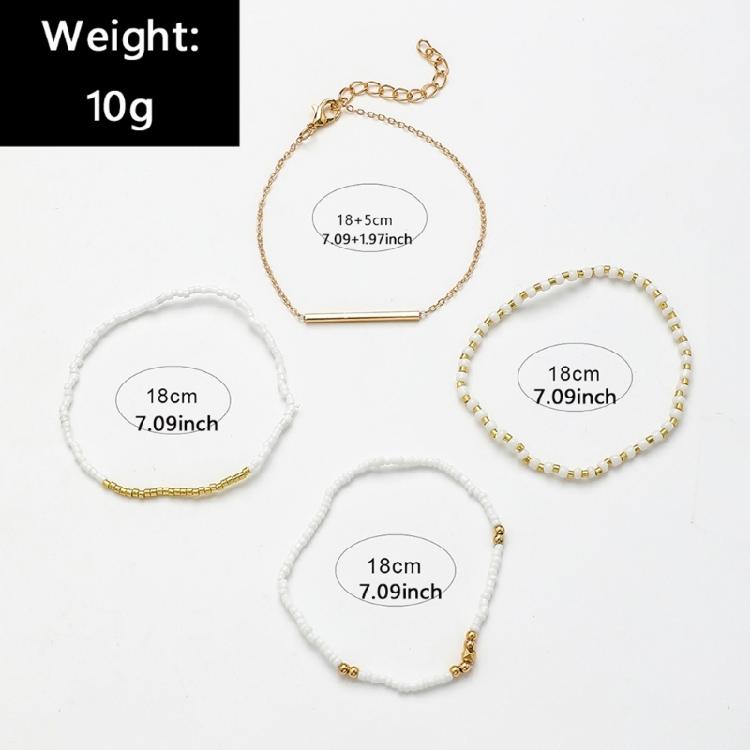 4er-Pack Buntes Perlenarmband Perlenarmband Rundperlenarmband Handgefertigt Verstellbarer Schmuck Geschenk für Stilvolle Frauen