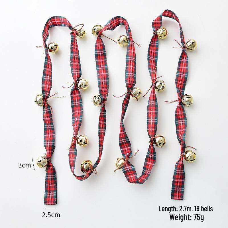 NUCHI Velvet Satin Ribbon Bell String Christmas Tree Ornament