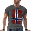 Norwegian flag on end  upside down cross TShirt Fitness Quick Dry Short Sleeve Top