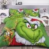 NEU Green Monster Stole Christmas Komfort Bettwäscheset Bettwäscheset Grinch Bettbezug-Set King Queen Größe Für Jungen Mädchen Geschenke