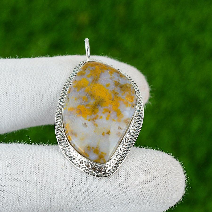 Sterling Silver Polka Dot Agate Stone Wedding Daughter Birthday Pendant Jewelry