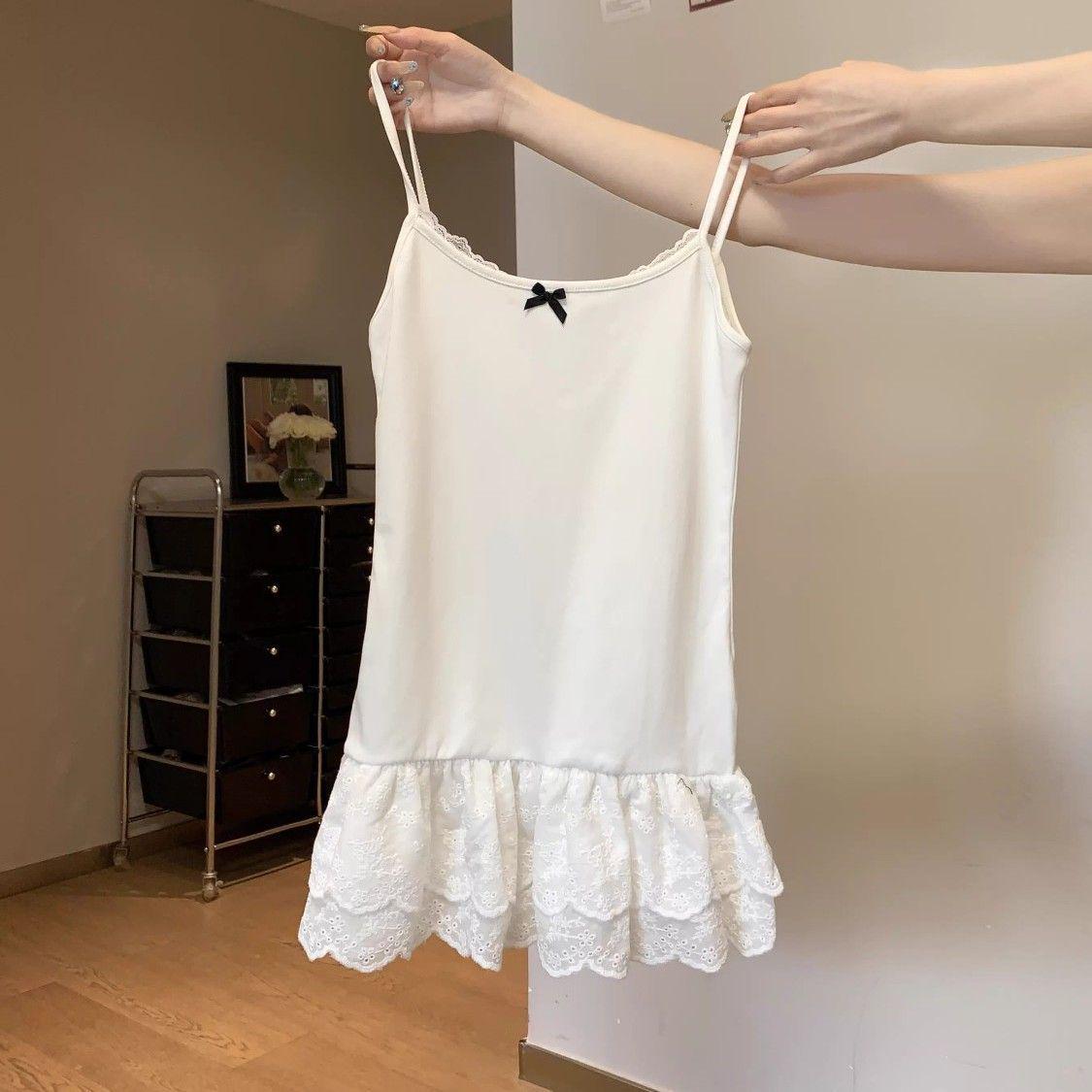 Ballet Lace Hem Cotton Camisole - Slim Fit Women s Base Layer S [Up to 95 lbs]