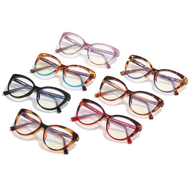 Material Insert Retro Personalized Cat Eye Women'S Glasses Frame, Supply Flat Mirror Women