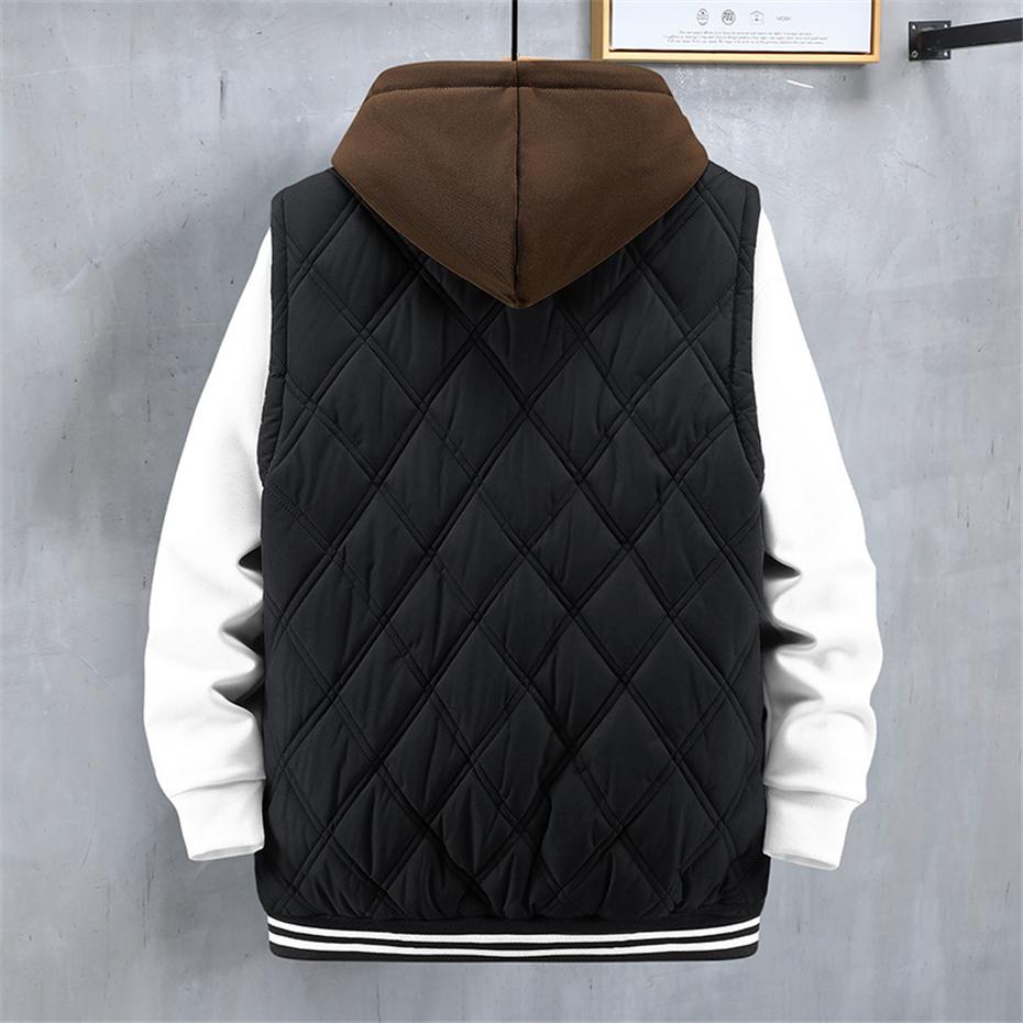 Plus Size Vests Men Autumn Winter Thick Vest Sleeveless Jacket Male Fashion Casual Hooded Vest