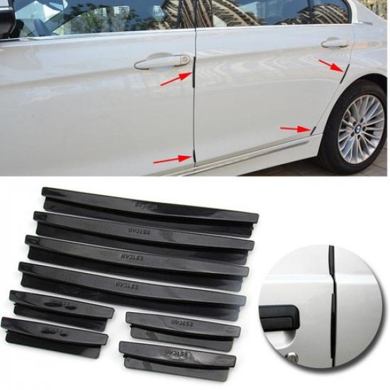 8pcs Auto Car Door Edge Guard Strip Scratch Protector Anti-collision Trim Black