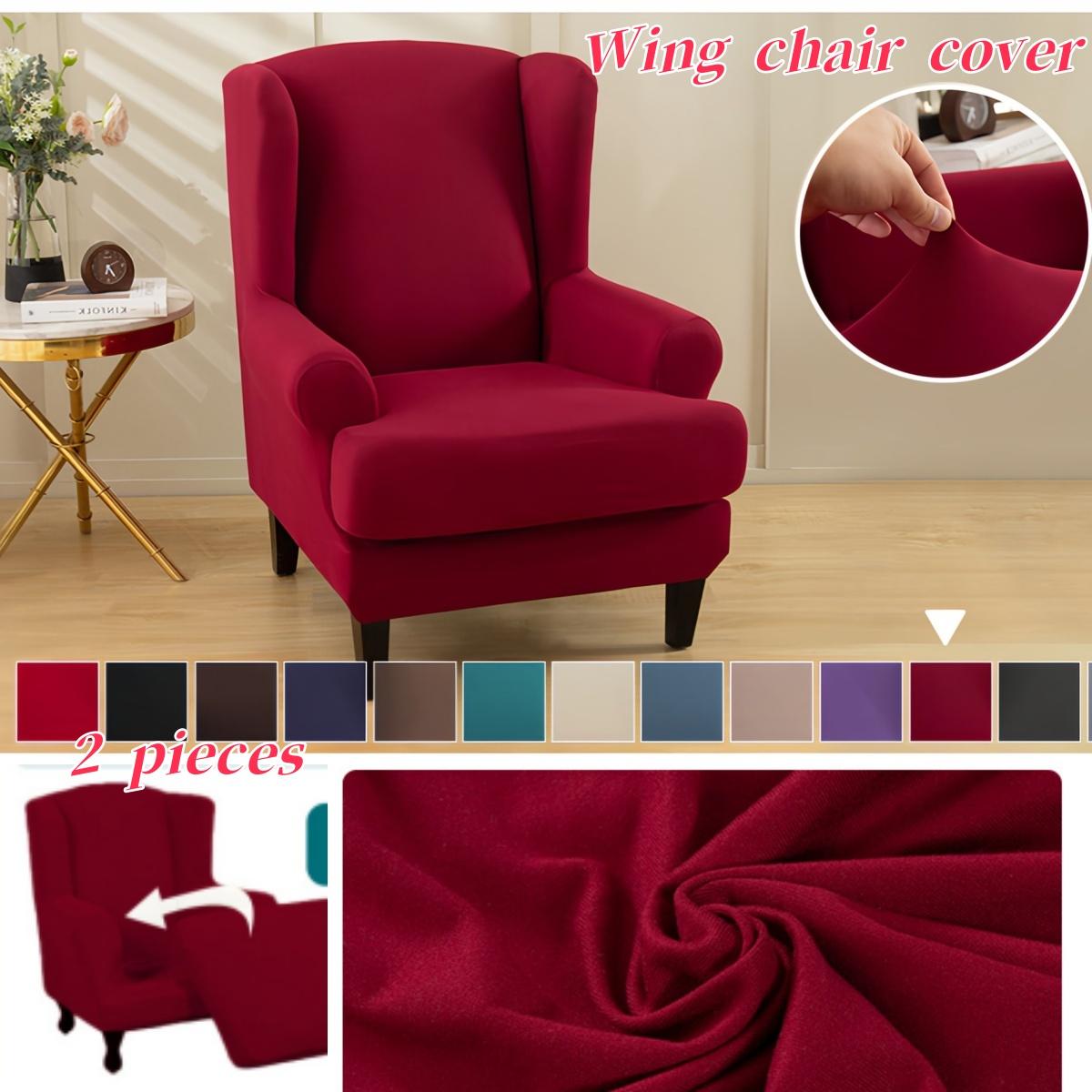 

LANMOLIFE однотонный чехол для стула с подголовником, эластичные моющиеся чехлы для стульев, двухсекционные чехлы для стульев с подлокотниками, декор для гостиной 1pc