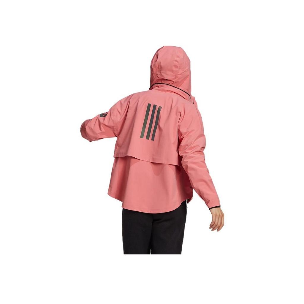 Adidas Solid Color Logo Zip-Up Hoodie Women Jackets Pink GL1009