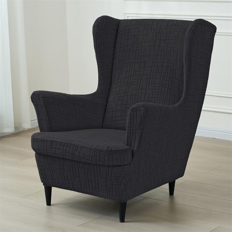 

1 Set Jacquard Wing Chair Cover Spandex Wingback Chair Covers Sofa Covers Armchair Slipcover with Seat Cushion Cover Home Hotel