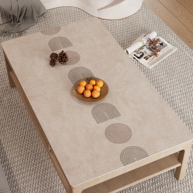 Japanese-Style Simple And Elegant Coffee Table Mat, Leave-In Waterproof And Oil-Proof Leather Table Mat, Tablecloth, Rectangular Dining Table Mat